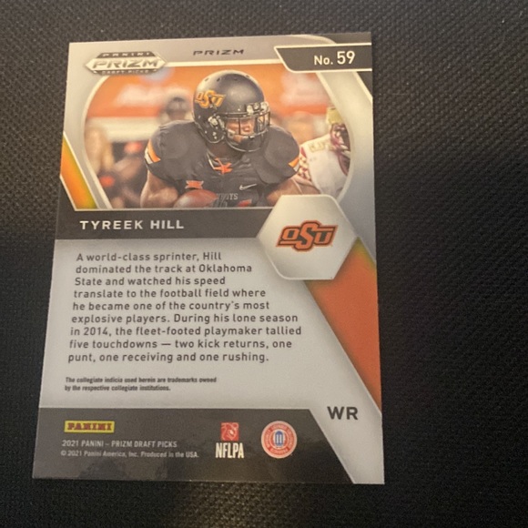 Tyreek Hill - 2021 Panini Prizm Draft Picks #59 (Gold cracked ice ) - Picture 2 of 2